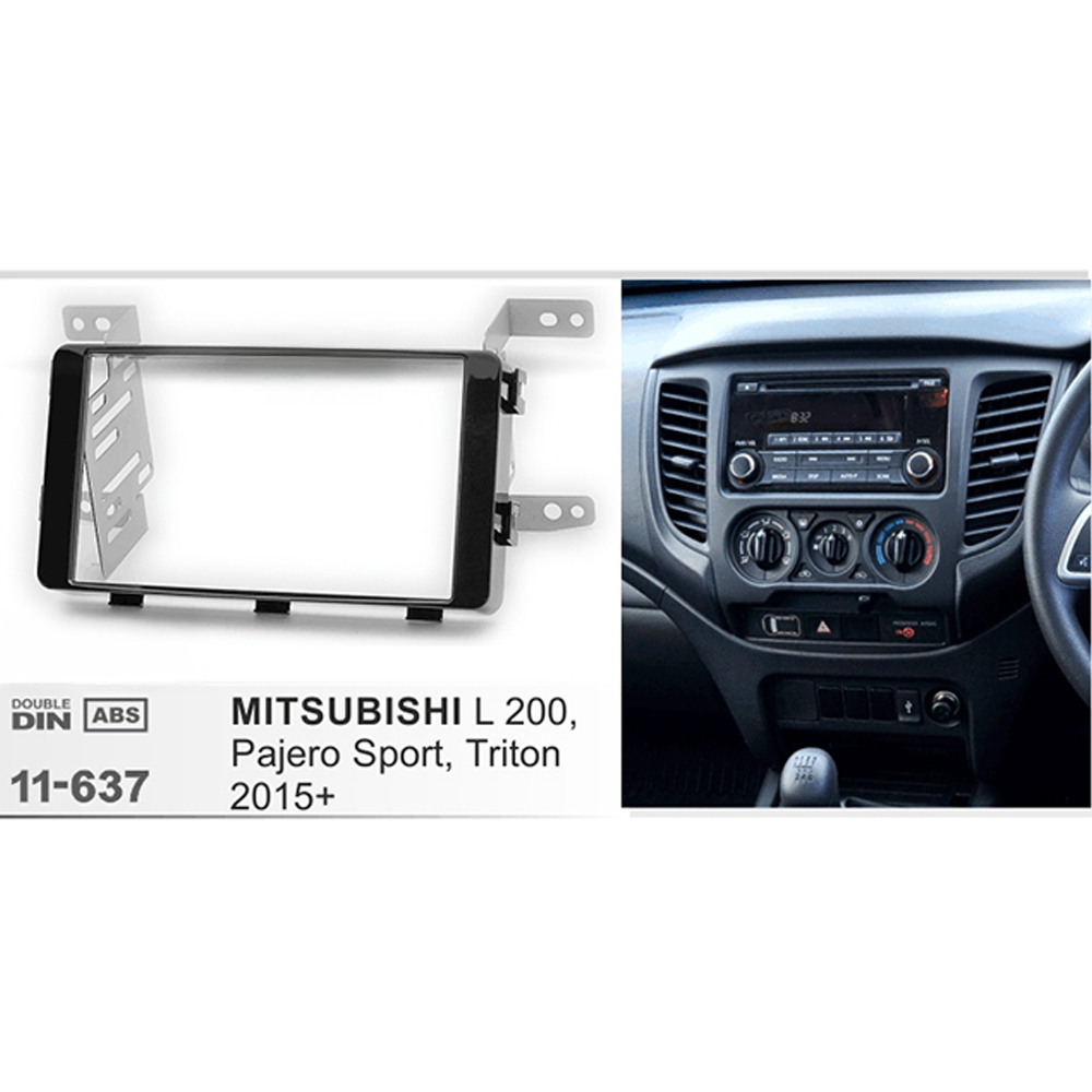 FITTING KIT MITSUBISHI L 200 PAJERO SPORT TRITON 2020 ON DOUBLE DIN (BLACK) - Image 2