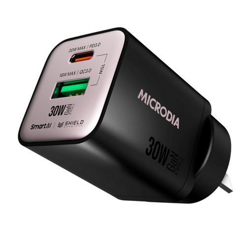 MICRODIA SMARTCUBE NANO 30W DUAL PORT GAN WALL CHARGER - BLACK - Image 2