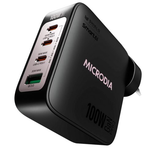 MICRODIA SMARTCUBE NANO 100W 4 PORT GAN WALL CHARGER - WHITE - Image 2