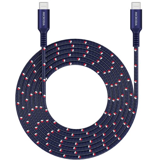 MICRODIA EXECABLE TWEED PD100W 2.6M USB-C TO USB-C CABLE - NAVY
