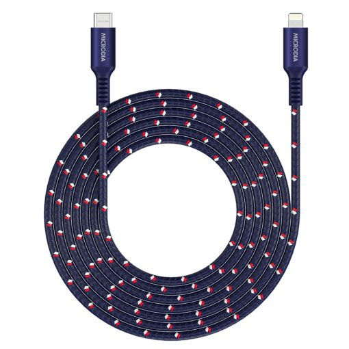 MICRODIA EXECABLE TWEED PD60W 2.6M USB-C TO LIGHTNING CABLE - NAVY