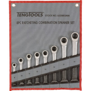 Teng 8pc Ratchet (Flat Type) Metric Spanner Set 8-19mm
