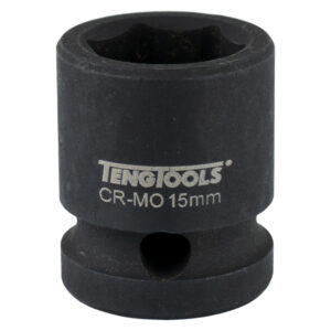 Teng 1/2in Dr. Stubby Impact Socket 15mm DIN