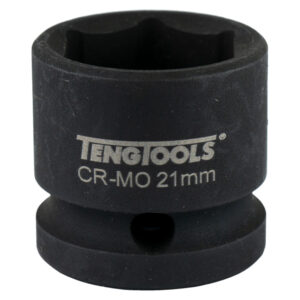 Teng 1/2in Dr. Stubby Impact Socket 21mm DIN