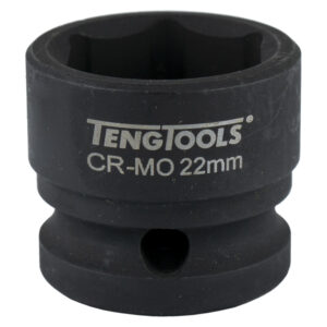 Teng 1/2in Dr. Stubby Impact Socket 22mm DIN