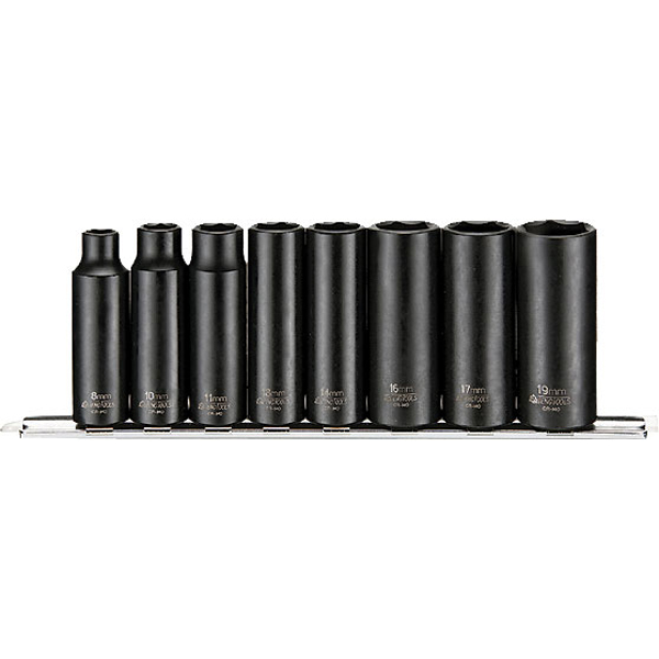 Teng 8pc 3/8in Dr. Deep Impact Skt Set 8-19mm