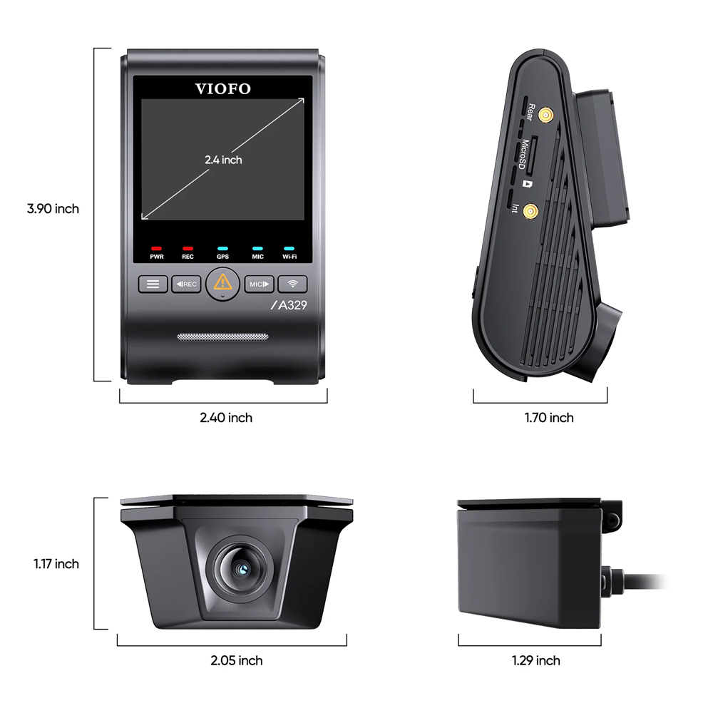 VIOFO DASHCAM A329 4K FRONT + 2K WATERPROOF REAR WIFI 6 GPS - Image 2
