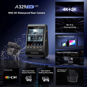 VIOFO DASHCAM A329 4K FRONT + 2K WATERPROOF REAR WIFI 6 GPS - Image 4