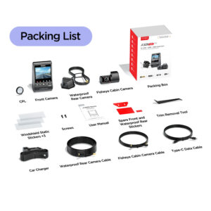 VIOFO DASHCAM A329 4K FRONT + 2K FISHEYE INTERNAL + 2K WATERPROOF REAR WIFI 6 GPS - Image 3