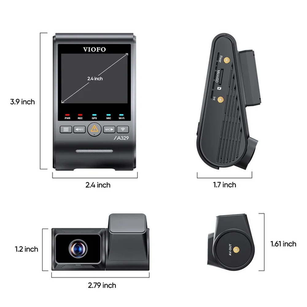VIOFO DASHCAM A329 4K FRONT + 2K TELEPHOTO REAR CHANNEL WIFI 6 GPS - Image 2