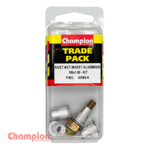 Champion Rivet Nut Insert Aluminium M6x1.00 - Kit - 4pk