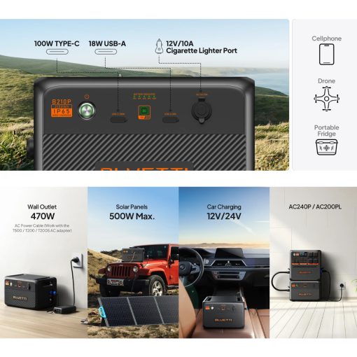 BLUETTI B210 EXPANSION BATTERY & USB/12VDC UPS POWER STATION | 2150WH - Image 5