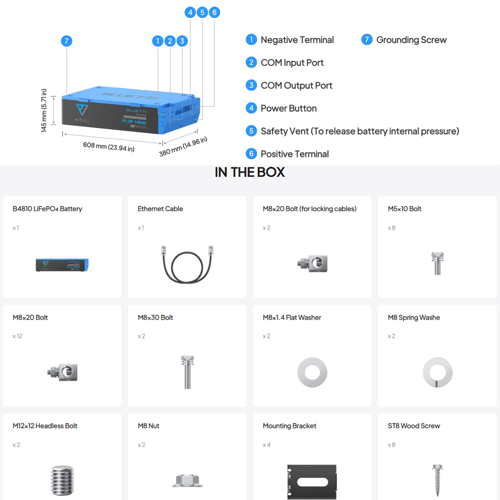 BLUETTI LIFEPO4 BATTERY | 51.2V 100Ah - Image 7