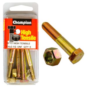 Champion 2-1/2in x 1/4in Bolt And Nut (A) - GR5