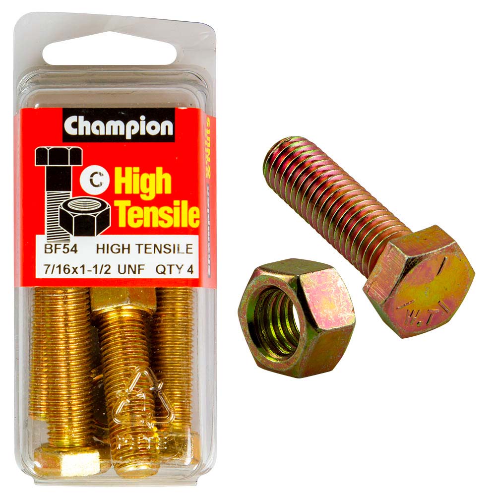 Champion 1-1/2in x 7/16in Set Screw & Nut (C) - GR5