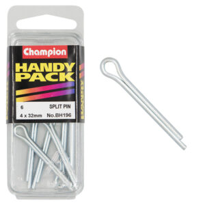 Champion Split Pins 4.0 x 32mm Zinc Plated - 6pk
