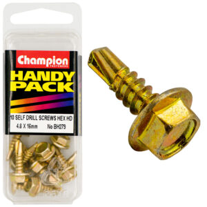 Champion Self Drilling Screw Hex Head 4.8 x 16mm - 10pk