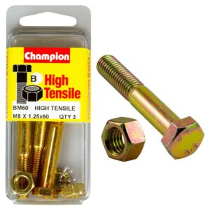 Champion M8 x 60 Bolt & Nut (B) - GR8.8