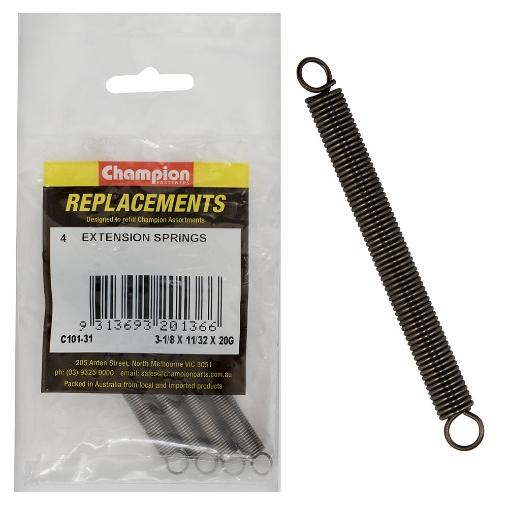 Champion 78 x 9 x 0.9mm Extension Spring-4pk