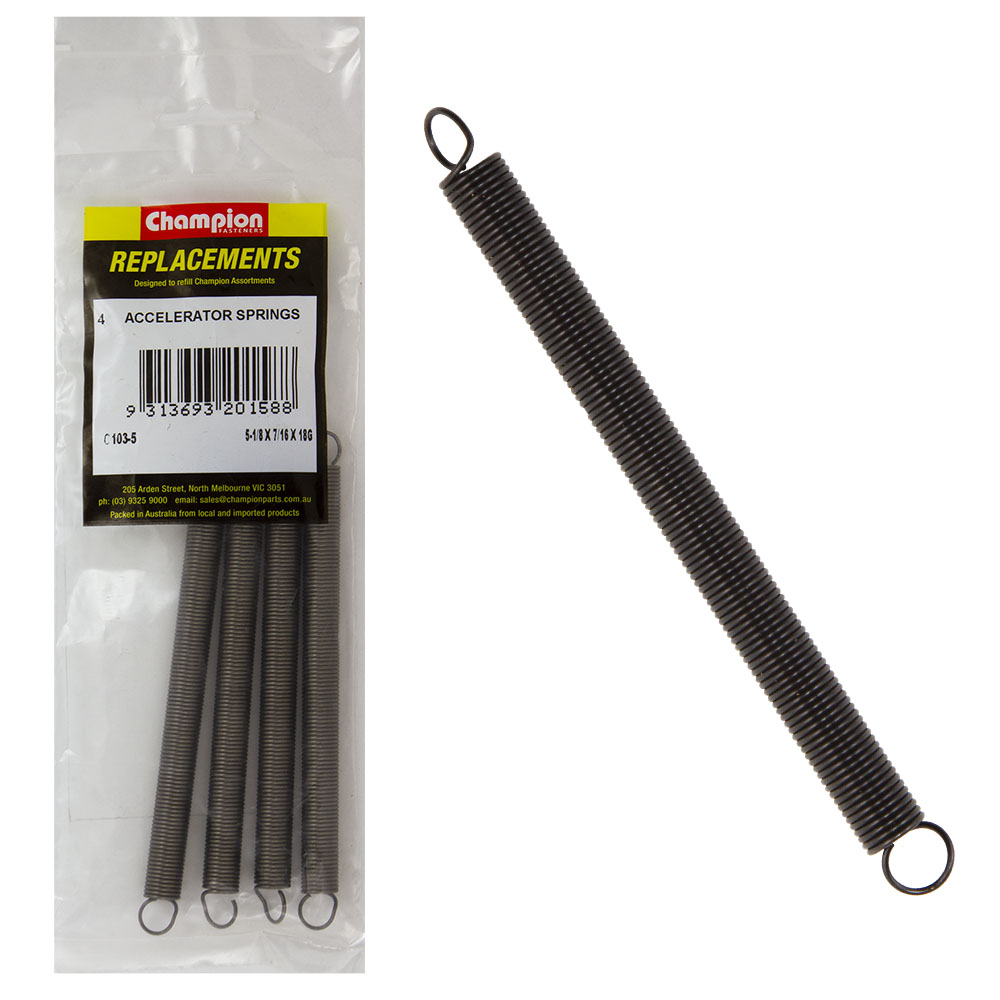 Champion 130 x 11 x 1.2mm Accelerator Spring-4pk