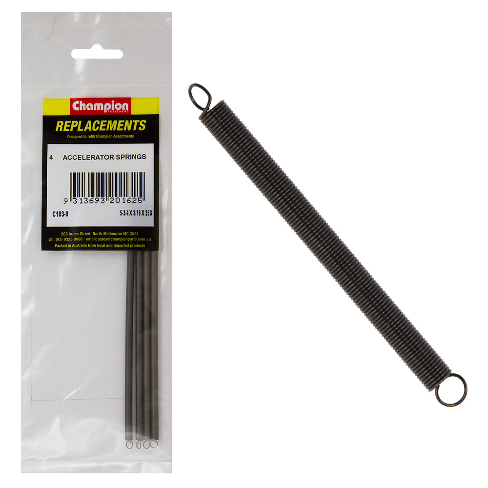 Champion 145 x 5 x 0.5mm Accelerator Spring-4pk