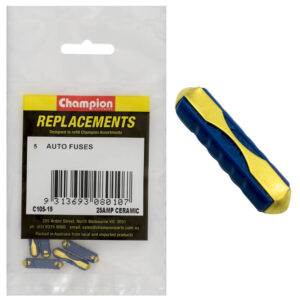 Champion 6Ac 25Amp Ceramic (Euro) Fuse -5pk