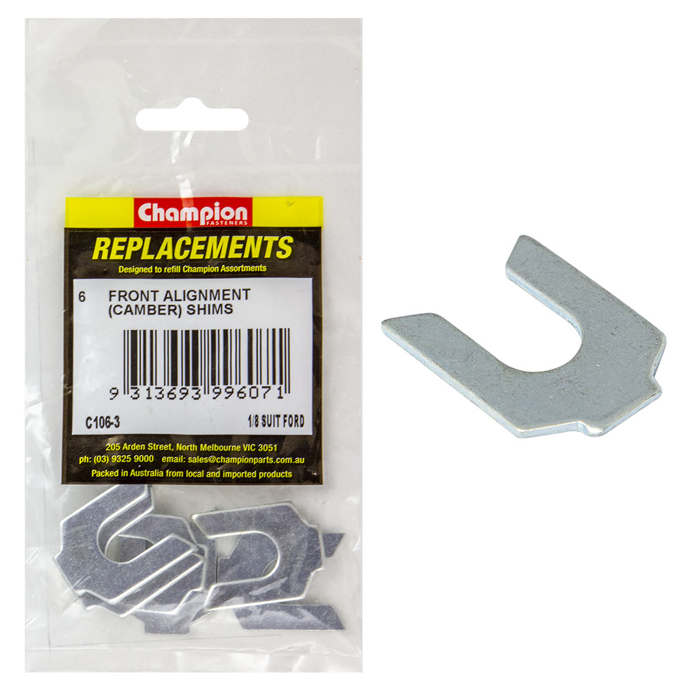 Champion 1/8in Wheel Alignment Shim -Suit Ford -6pk