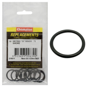 Champion 19mm (I.D.) x 2.5mm Metric O-Ring -10pk