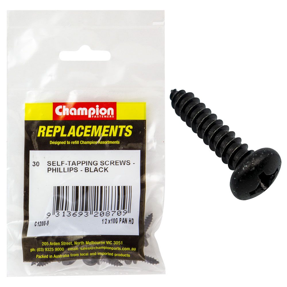 Champion 4.8 x 13mm Self Tapping Screw Pan Head Ph -30pk