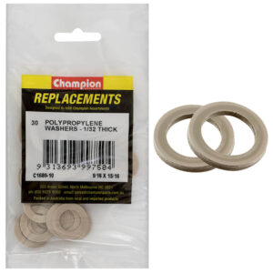 Champion 9/16in x 15/16in x 1/32in Polypropylene Washer-30pk