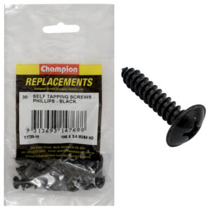 Champion 10G x 3/4in S/Tapping Screw Mushroom Head Ph -30pk