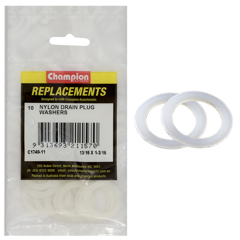 Champion 13/16in x 1-3/16in x 1/32in Nylon Washer -10pk