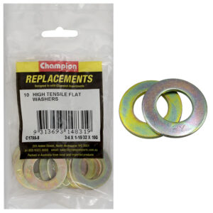 Champion 3/4in x 1-15/32in x 10G Ht Flat Steel Washer - 10pk