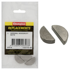 Champion 1-1/4in x 1/4in Wk21 Woodruff Key -3pk