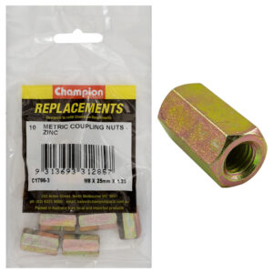 Champion M8 x 25mm x 1.25 Hex Coupler Nut -10pk