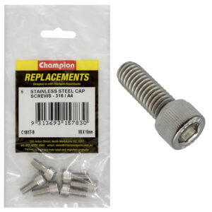 Champion M8 x 16mm Socket Cap Screw 316/A4 -6pk