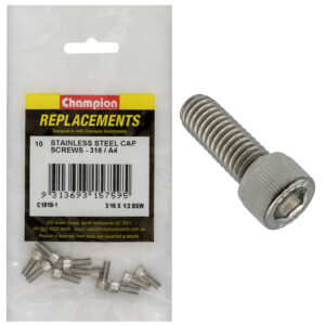 Champion 3/16in x 1/2in BSW Socket Cap Screw 316/A4 -10pk