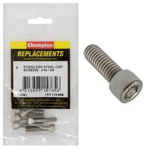 Champion 1/4in x 1-1/4in BSW Socket Cap Screw 316/A4 -6pk