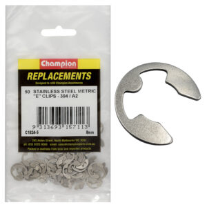 Champion 8mm Stainless E-Clips 304/A2 -50pk