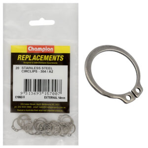 Champion 14mm Stainless External Circlip 304/A2 -20pk