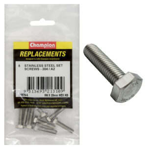 Champion M6 x 25mm Stainless Set Screw 304/A2 -8pk