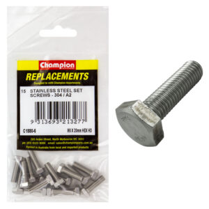 Champion M6 x 20mm Stainless Set Screw 304/A2 -15pk