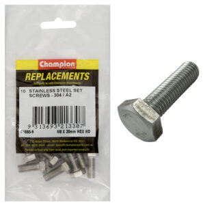 Champion M8 x 20mm Stainless Set Screw 304/A2 -10pk