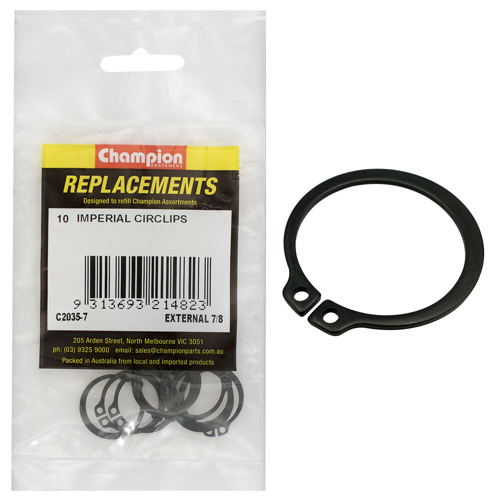 Champion 7/8in Imperial External Circlip -10pk