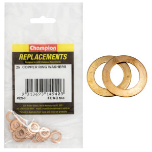 Champion M8 x 14mm x 1.0mm Copper Ring Washer -25pk