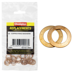 Champion M12 x 16mm x 1.5mm Copper Ring Washer -25pk