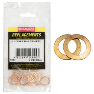 Champion M14 x 18mm x 1.5mm Copper Ring Washer -25pk