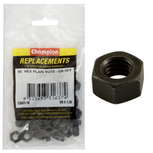 Champion Hex Plain Nuts High Tensile M8 x1.25mm - 50pk