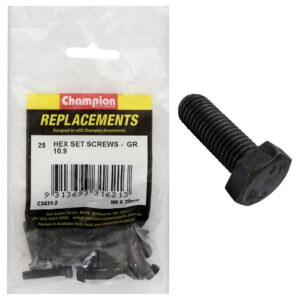 Champion Hex Set Screws High Tensile M6 x 25mm - 25pk