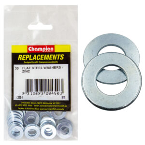 Champion M10 x 21mm x 1.6mm Flat Steel Washer -30pk